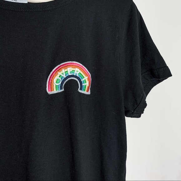 Tops - ‘OVER IT’ RAINBOW PATCH GRAPHIC TEE